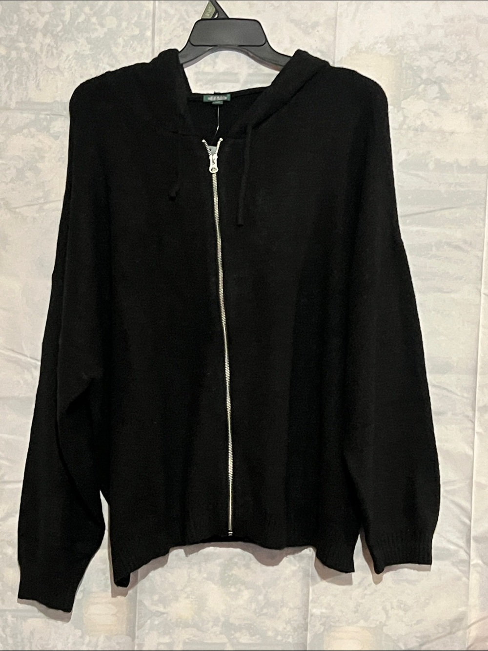 NWT Wild Fable Black Knit Full-Zip Hoodie Sweater Size 2X